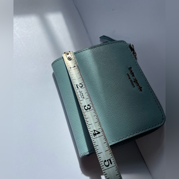 Kate Spade Cameron Small L-zip Bifold Wallet Blue Dawn Leather - Picture 9 of 16